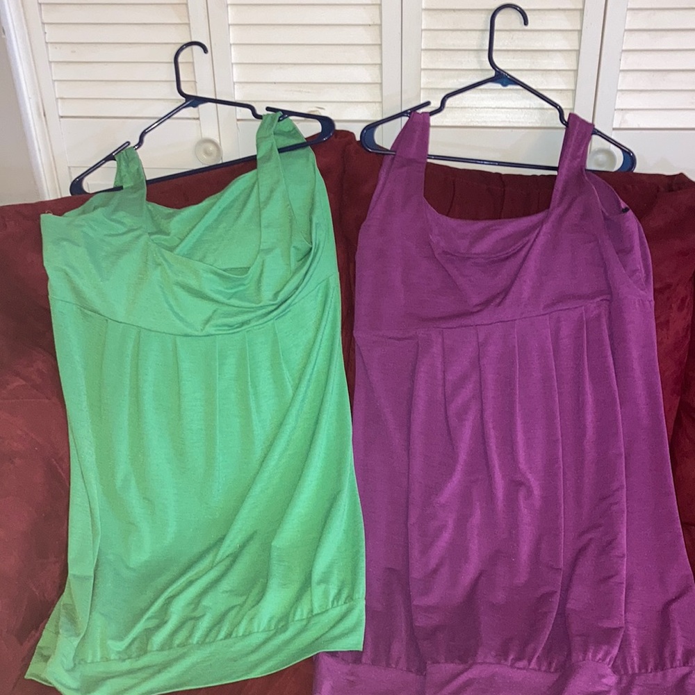 Extra large mini dresses (green&purple)